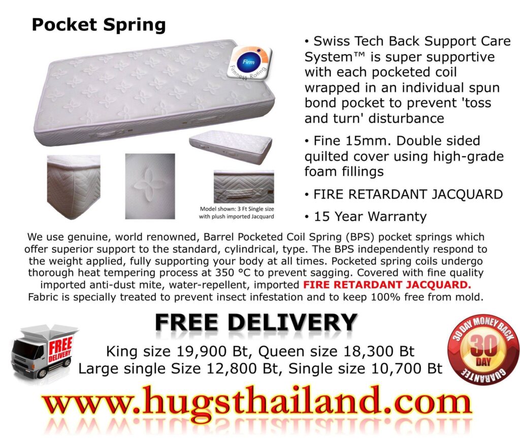 Hugs Pocket Spring mattress info
